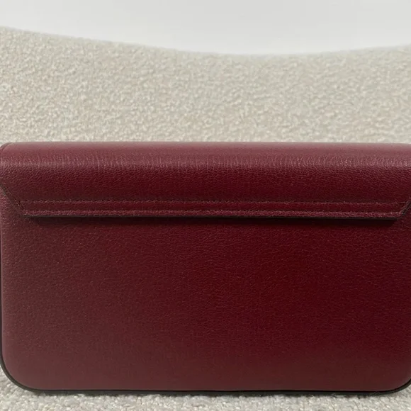 Authentic Pre-Owned Dior Medium Saddle Pouch with Chain Burgundy Goatskin - Picture 4 of 16